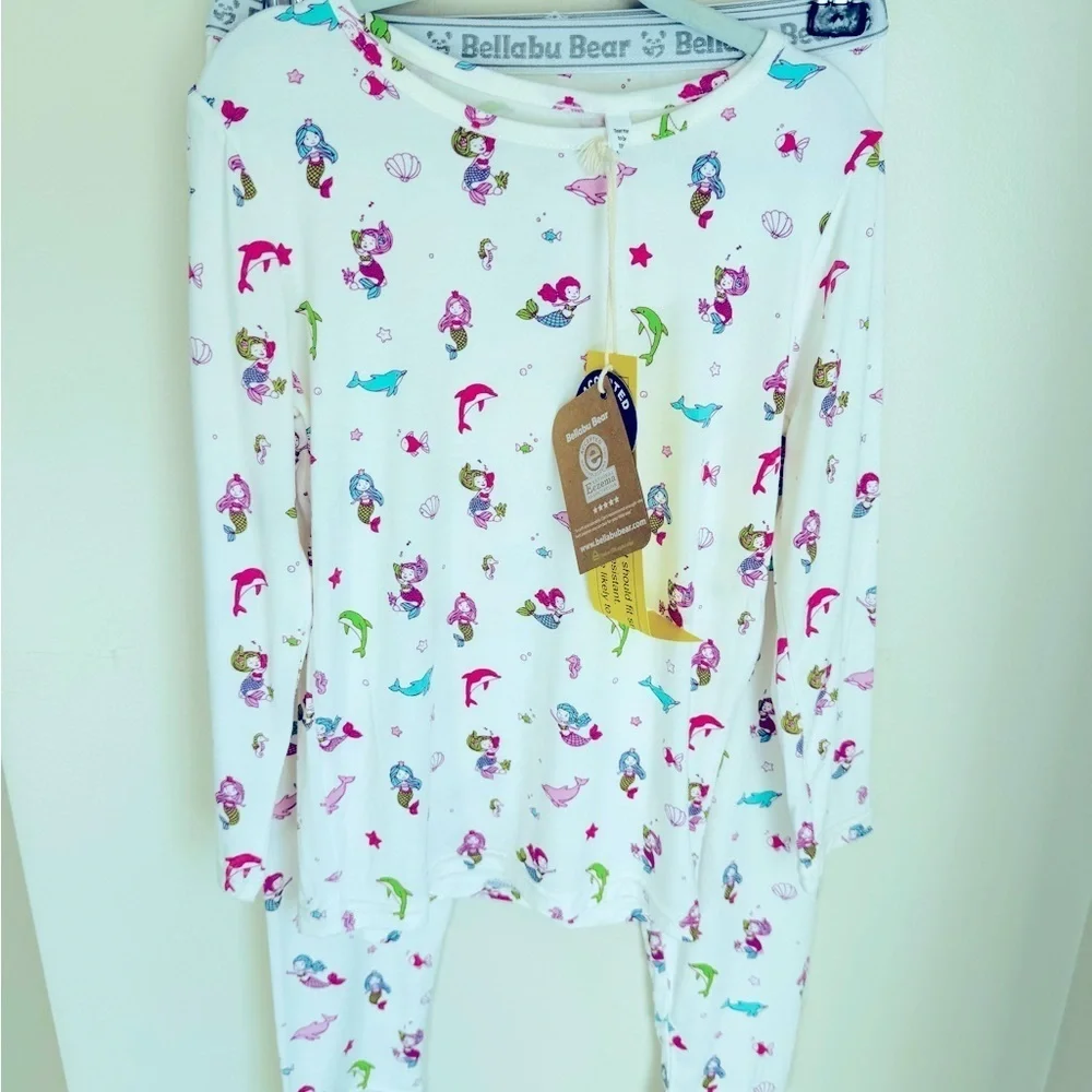 NWT Bellabu Bear Bamboo Mermaid Pajamas Set Size 6